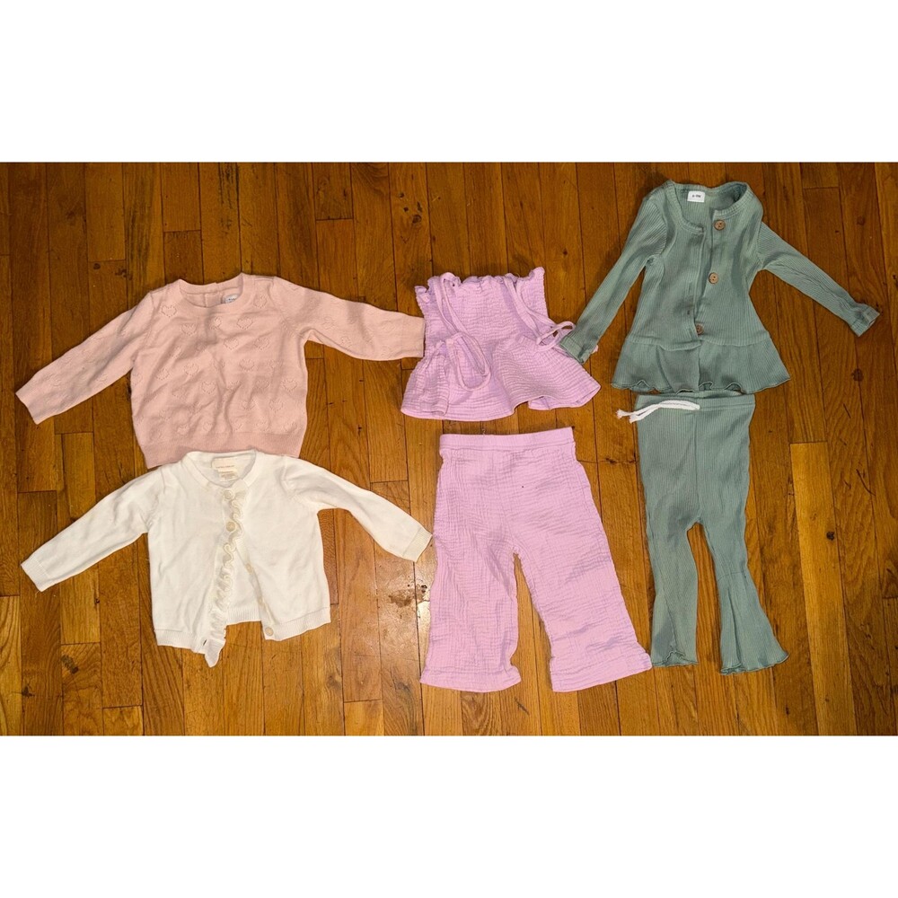 Baby Girl Bundle 3-12 Months Laura Ashley, Gap  2 Piece Sets & Sweaters lot